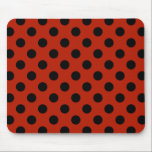 Alfombrilla De Ratón Pos de polka negra en rojo<br><div class="desc">Pos de polka negra en rojo</div>