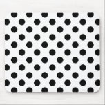 Alfombrilla De Ratón Pos de polka negro sobre blanco<br><div class="desc">Pos de polka negro sobre blanco</div>