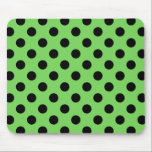 Alfombrilla De Ratón Pos de polka negro sobre verde lima<br><div class="desc">Pos de polka negro sobre verde lima</div>