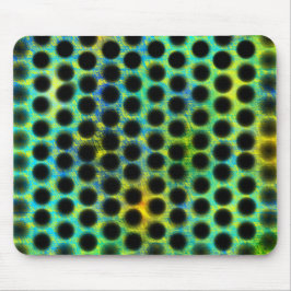 Alfombrilla De Ratón Pos de polka verde, negro que generan formas, somb