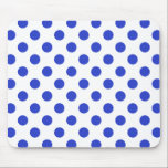 Alfombrilla De Ratón Pos reales de polka azul<br><div class="desc">Paquetes reales de polka azul sobre fondo blanco</div>