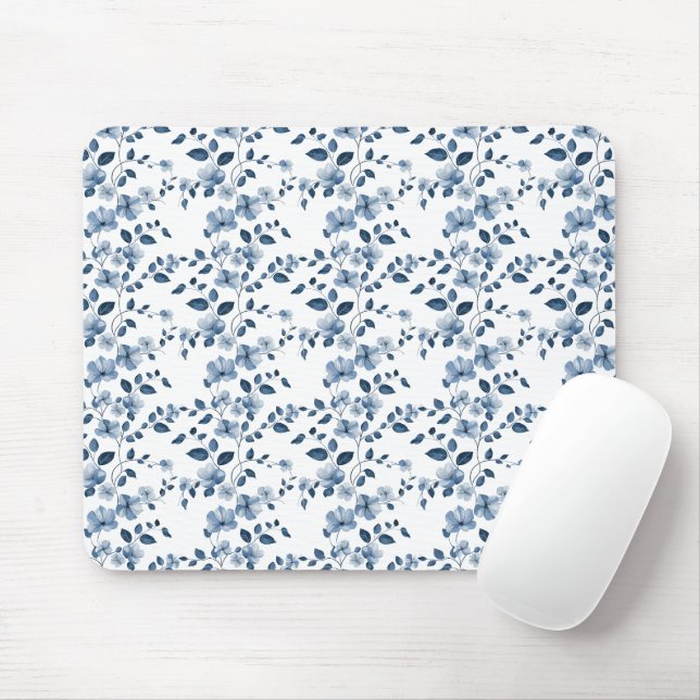 Alfombrilla De Ratón Posiciones azules en blanco (Con ratón)