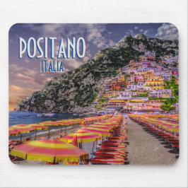 Alfombrilla De Ratón Positano Italia Cliff Homes Amalfi Sunset Retro