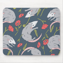 Alfombrilla De Ratón Possums and Poppy Flower Mousepad