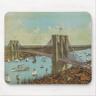Alfombrilla De Ratón Postal del color del puente de Brooklyn