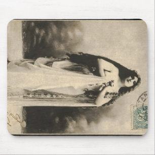Alfombrilla De Ratón Postcarta de diosa etérea vintage