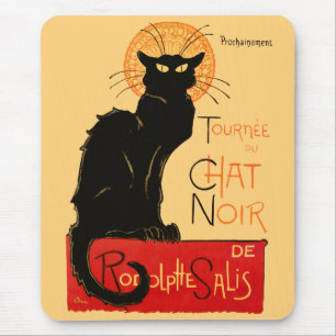 Alfombrilla De Ratón Póster Clásico Gato Negro de Steinlen Chat Noir Fr