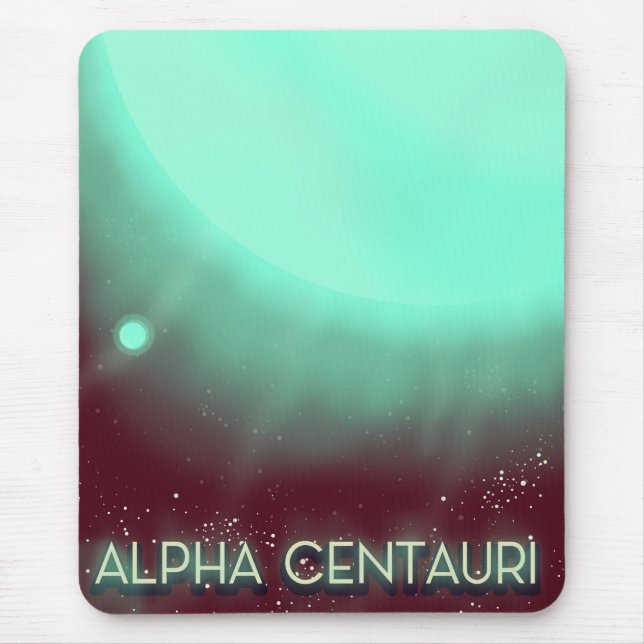 Alfombrilla De Ratón Poster de arte espacial Alpha Centauri (Frente)