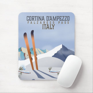 Alfombrilla De Ratón Poster de esquí Cortina d'Ampezzo Italia Imprimir