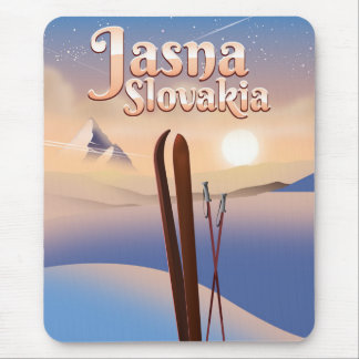 Alfombrilla De Ratón Póster de esquí de Jasna, Eslovaquia.