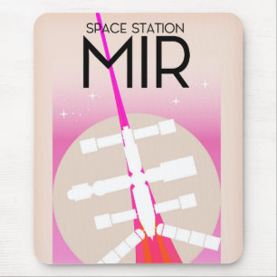 Alfombrilla De Ratón Poster de la estación espacial rusa MIR