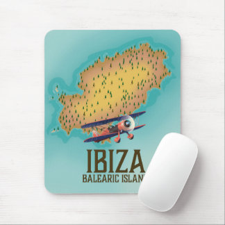 Alfombrilla De Ratón Póster de mapa de Ibiza Islas Baleares
