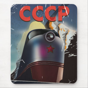 Alfombrilla De Ratón Póster de tren soviético retro vintage CCCP