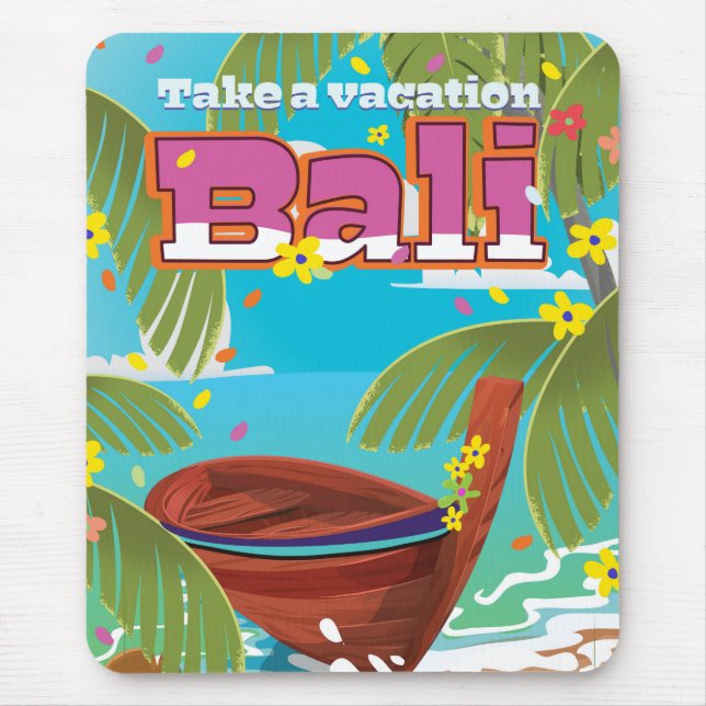Alfombrilla De Ratón Póster de viaje a Bali. (Frente)