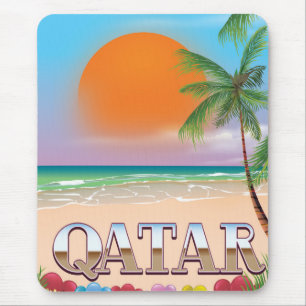 Alfombrilla De Ratón Póster de viaje a Qatar