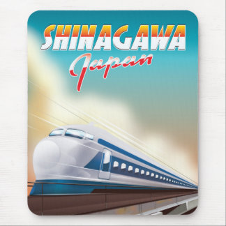 Alfombrilla De Ratón Póster de viaje a Shinagawa Japón.
