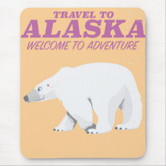 Alfombrilla De Ratón Poster de viaje de Alaska Polar Bear