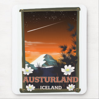 Alfombrilla De Ratón Póster de viaje de Austurland Islandia