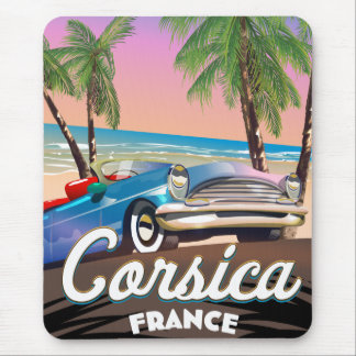 Alfombrilla De Ratón Póster de viaje de coche retro de Córcega