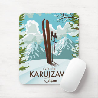 Alfombrilla De Ratón Póster de viaje de esquí en Karuizawa Japón
