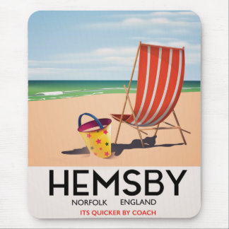 Alfombrilla De Ratón Póster de viaje de Hemsby Norfolk
