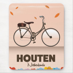Alfombrilla De Ratón Póster de viaje de Houten Países Bajos.