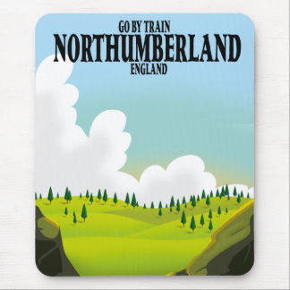 Alfombrilla De Ratón Póster de viaje de Northumberland Inglaterra