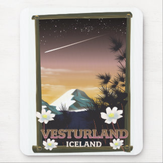Alfombrilla De Ratón Póster de viaje de Vesturland Islandia