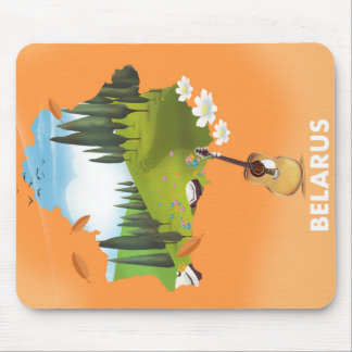 Alfombrilla De Ratón Póster de viaje del mapa de Bielorrusia.
