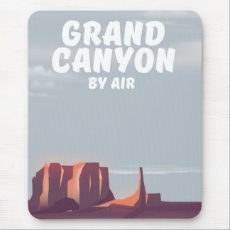 Alfombrilla De Ratón Póster de viaje vintage del Gran Cánion en avión.