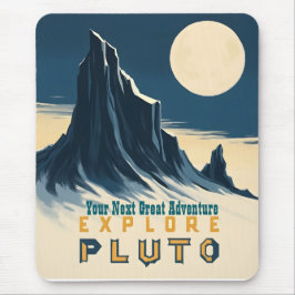 Alfombrilla De Ratón Póster de viaje vintage Explora Plutón - Espacio R