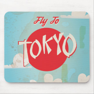 Alfombrilla De Ratón Póster de viaje vintage retro Vuela a Tokio