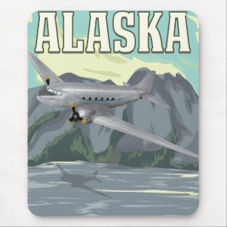Alfombrilla De Ratón Poster de Viajes de Alaska Vintage