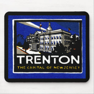 Alfombrilla De Ratón Poster de Vintage Trenton NJ