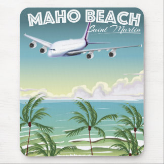 Alfombrilla De Ratón Poster del avión Maho Beach Saint Martin