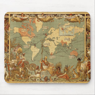 Alfombrilla De Ratón Póster del mapa mundial del Imperio Británico de 1