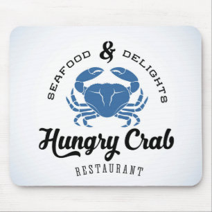 Alfombrilla De Ratón Poster hambriento del restaurante del cangrejo