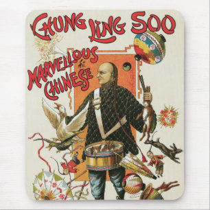 Alfombrilla De Ratón Póster Mágico Antiguo, Mago Chung Ling Soo