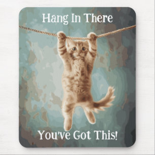 Alfombrilla De Ratón Póster Motivacional Divertido de Gato Anímate