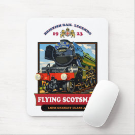 Alfombrilla De Ratón Póster Retro de la Locomotora de Vapor Flying Scot