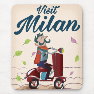 Alfombrilla De Ratón Póster retro de scooter de dibujos italianos