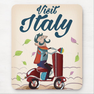 Alfombrilla De Ratón Póster retro de scooter de dibujos italianos