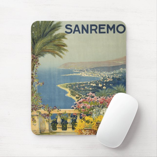 Alfombrilla De Ratón Poster Viajero De San Remo Desde Una Terraza (Con ratón)