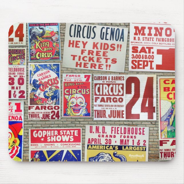 Alfombrilla De Ratón Posters del circo (Frente)