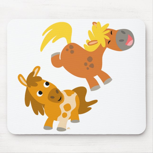 Alfombrilla De Ratón Potros juguetones Mousepad del dibujo animado (Frente)