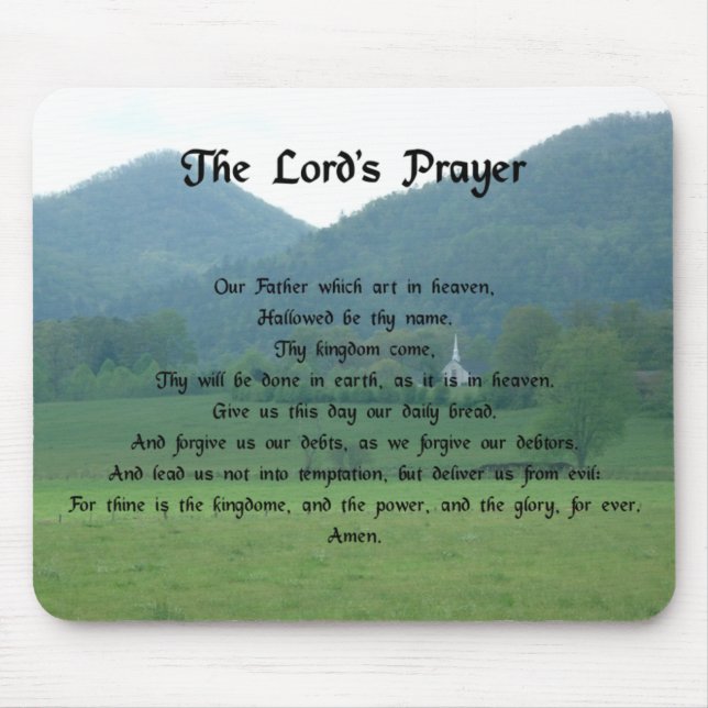 Alfombrilla De Ratón Prayer de señor en las montañas (Frente)