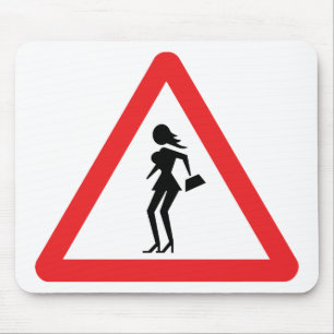 Alfombrilla De Ratón Precaución Prostitución Rótulo de Tráfico