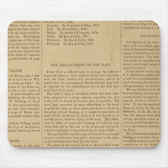 Alfombrilla De Ratón Prefacio Atlas del estado de Maine (Frente)
