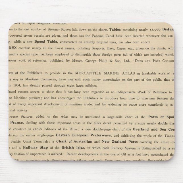 Alfombrilla De Ratón Prefacio nuevos atlas marinos mercantiles (Frente)