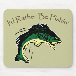Alfombrilla De Ratón Preferiría Estar Pescando Impresión De Hobby